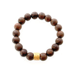 Bead Bracelet With Gold Wrap Charm