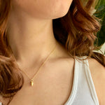 Hope Drop Charm Necklace 18k Solid Gold - MAS Designs