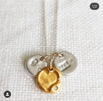 Custom Initial Letter Charm Necklace Silver