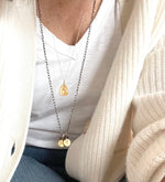 Custom Initial Letter Charm Necklace Silver
