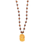 Sandalwood Long Necklace Big Buddha Charm Gold - MAS Designs