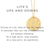 One of a Kind Black Spinel Bead Circles of Life Charm Necklace Gold 20106
