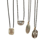 One of a Kind Half Sun Charm Necklace Silver
