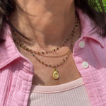 Triple Layer Tourmaline Necklace Gold