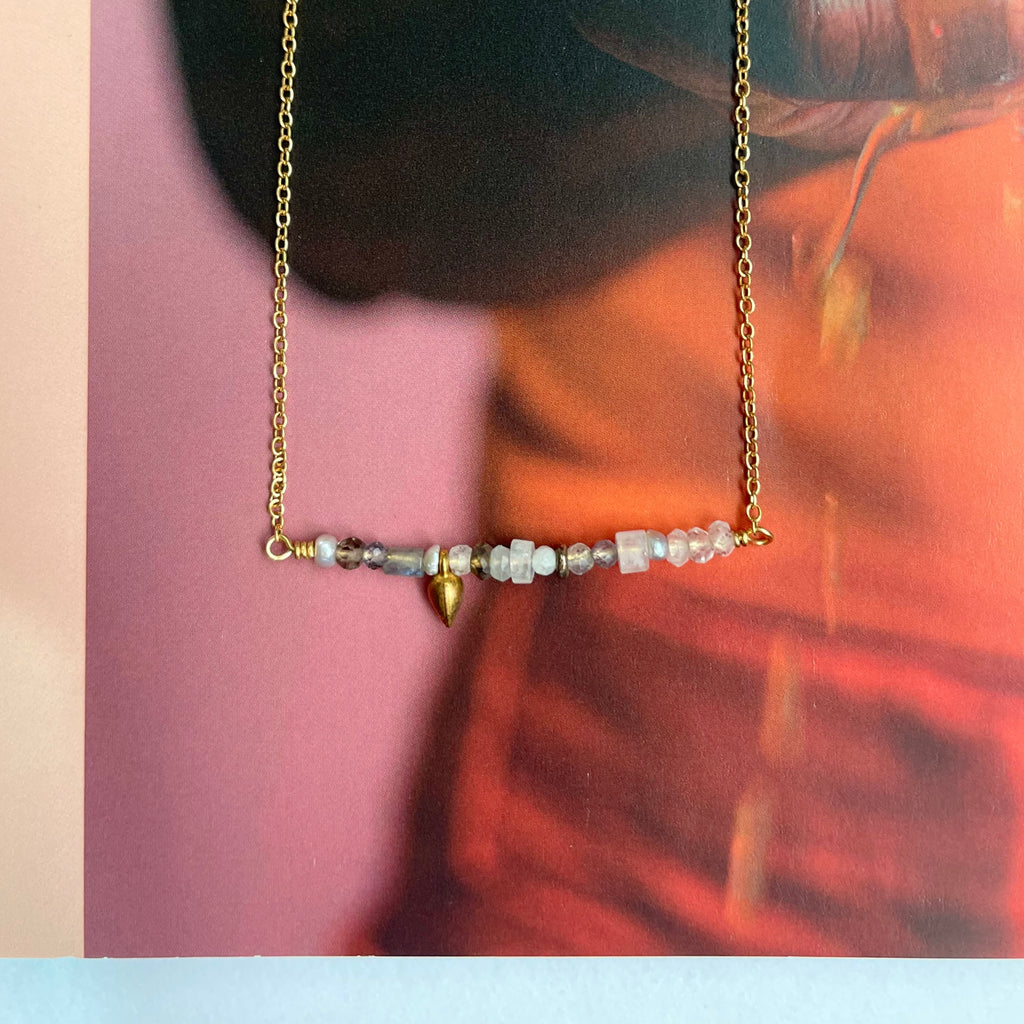 Gemstone Bar Necklace