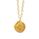 Breathe Design Pendant Necklace Gold