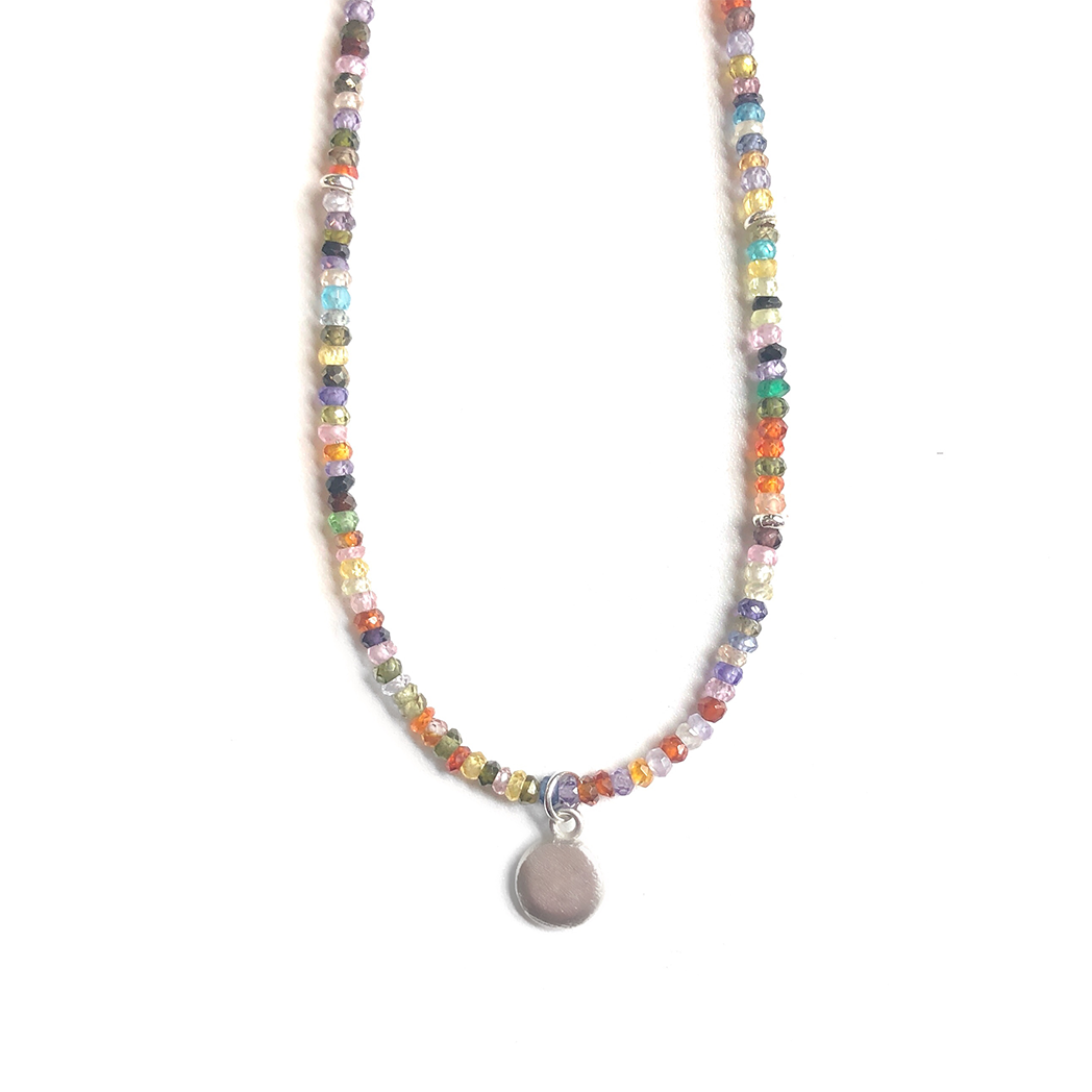 Crystal Beaded Necklace Silver - MAS Designs
