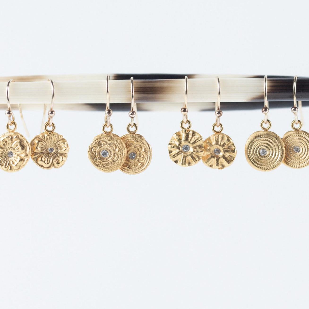 Circles of Life Hanging Earrings Gold - MAS Designs