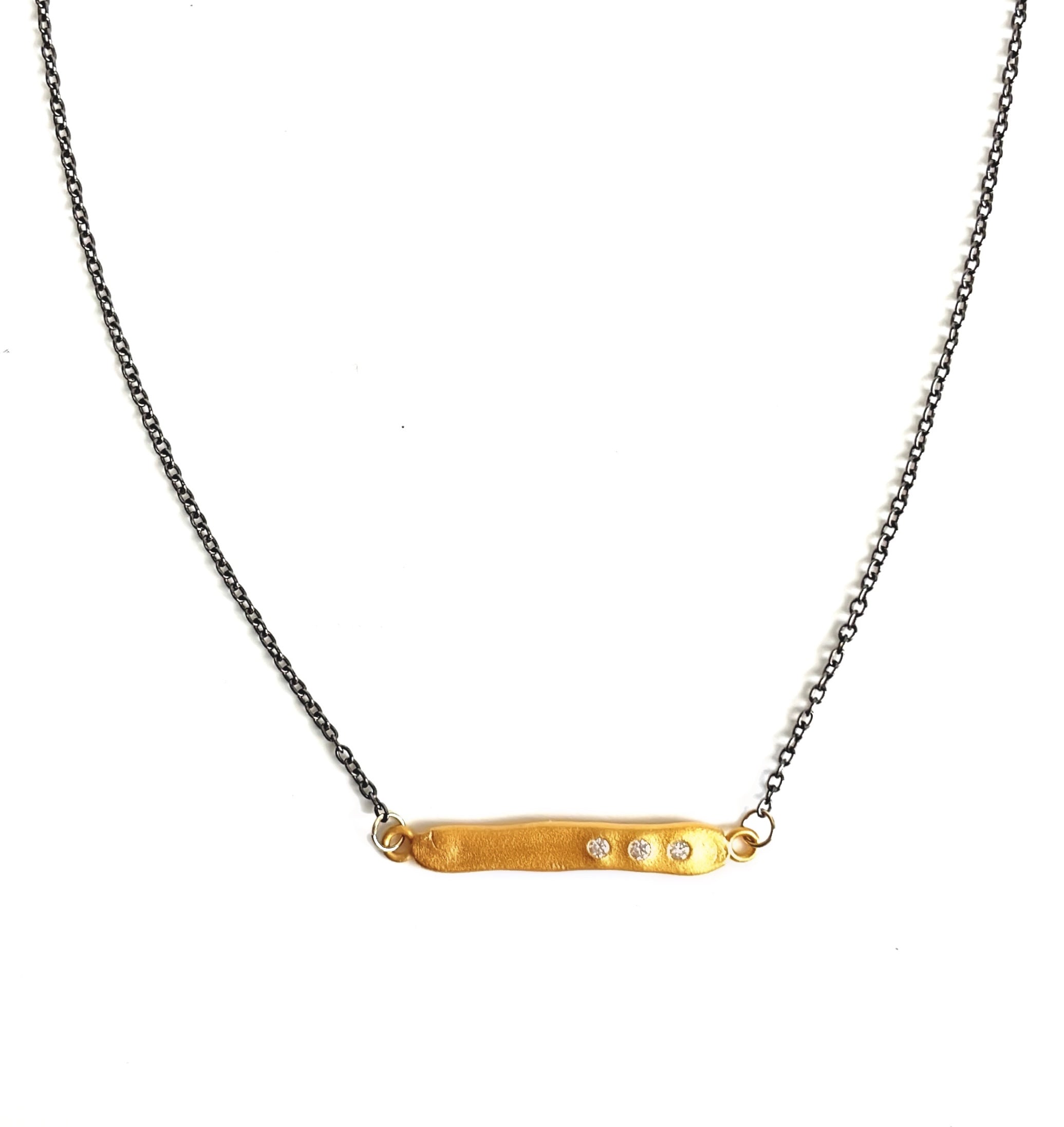One of a Kind Bar Necklace Gold 20107