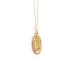 Custom Word Long Charm Necklace Gold