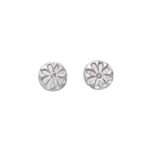 Daisy Diamond Stud Earrings Silver - MAS Designs