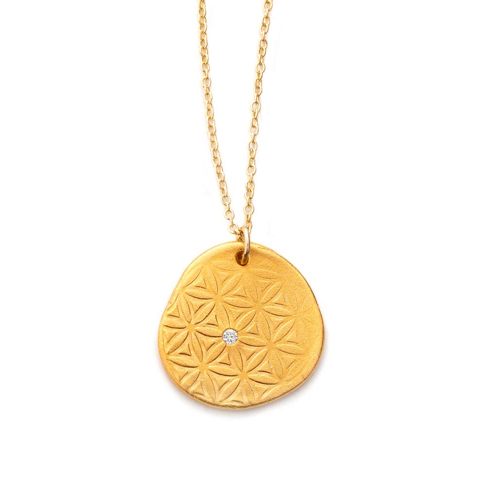 Flower of Life Charm Necklace Gold - MAS Designs