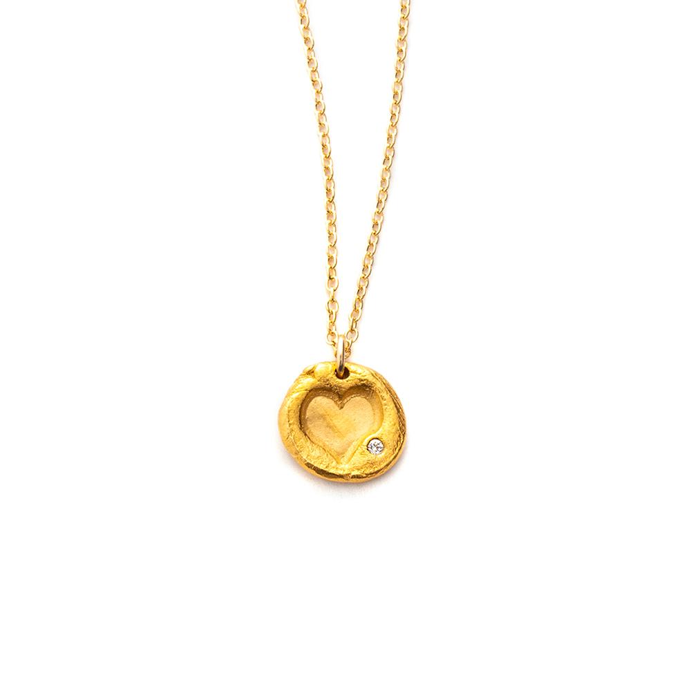 Heart Charm Necklace Gold - MAS Designs