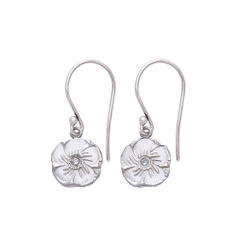 Magnolia Flower Charm Necklace Silver