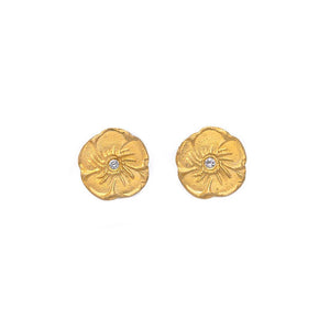 Magnolia Diamond Stud Earrings Gold - MAS Designs
