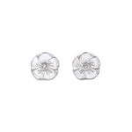 Magnolia Diamond Stud Earrings Silver - MAS Designs
