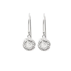 Pretty Flower Hanging Earrings Silver - MAS Designs