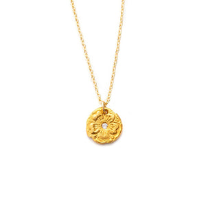 Pretty Flower Charm Necklace Gold - MAS Designs