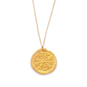 Wheel of Life Charm Necklace Gold - MAS Designs