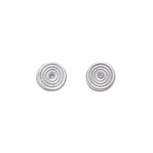 Zen Circles Diamond Stud Earrings Silver - MAS Designs