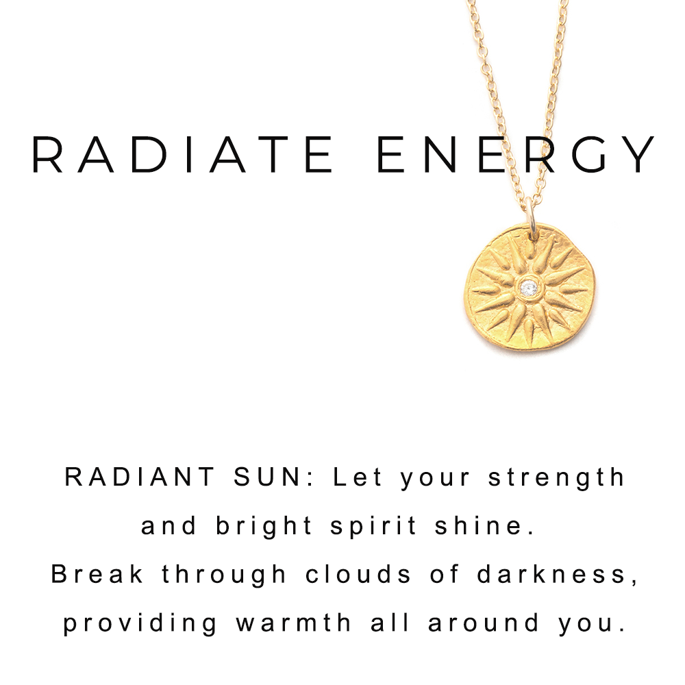 Radiant Sun Charm Necklace Gold - MAS Designs