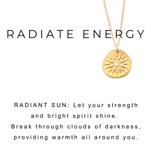Radiant Sun Charm Necklace Gold - MAS Designs