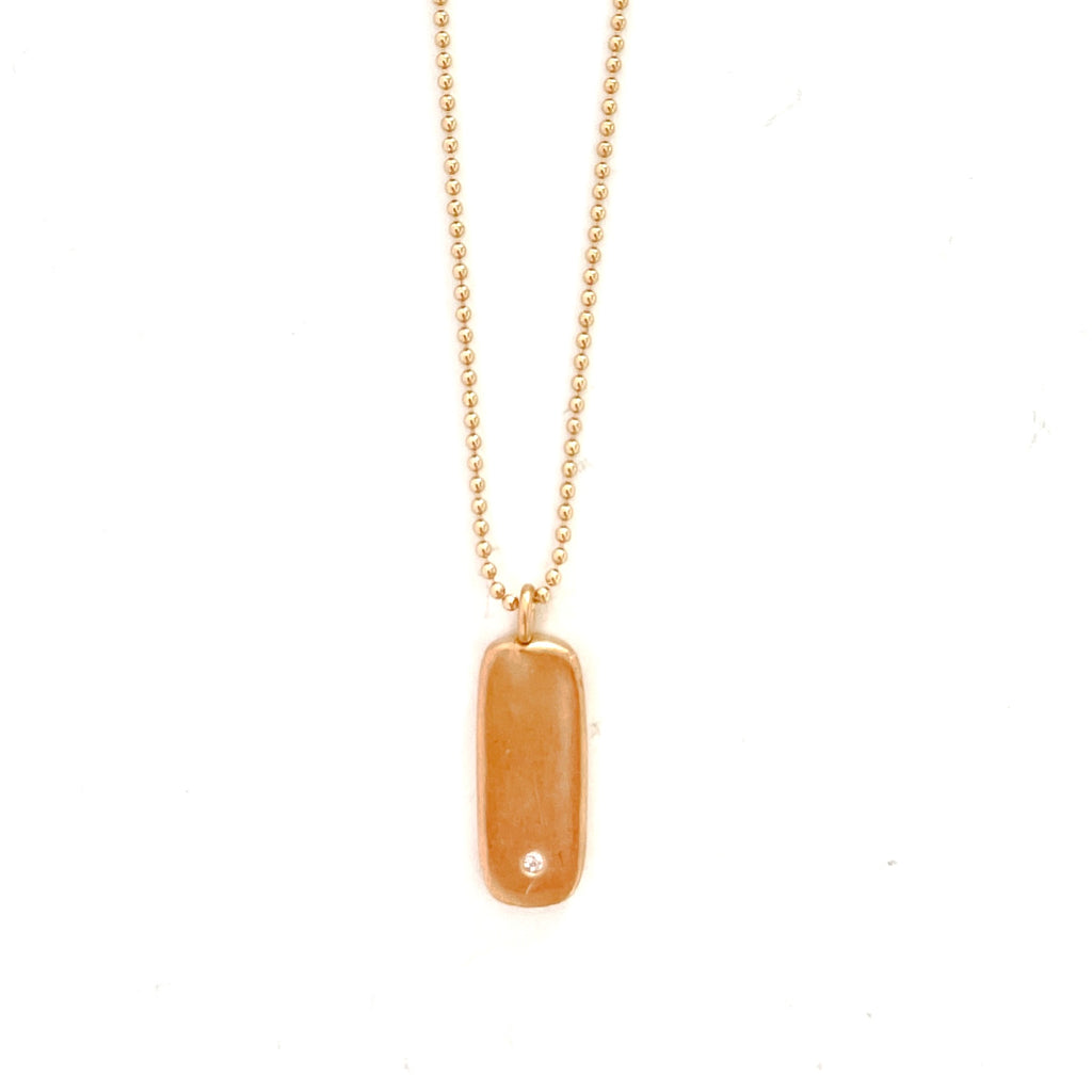 One of a Kind Long Gold Tablet Necklace 20076