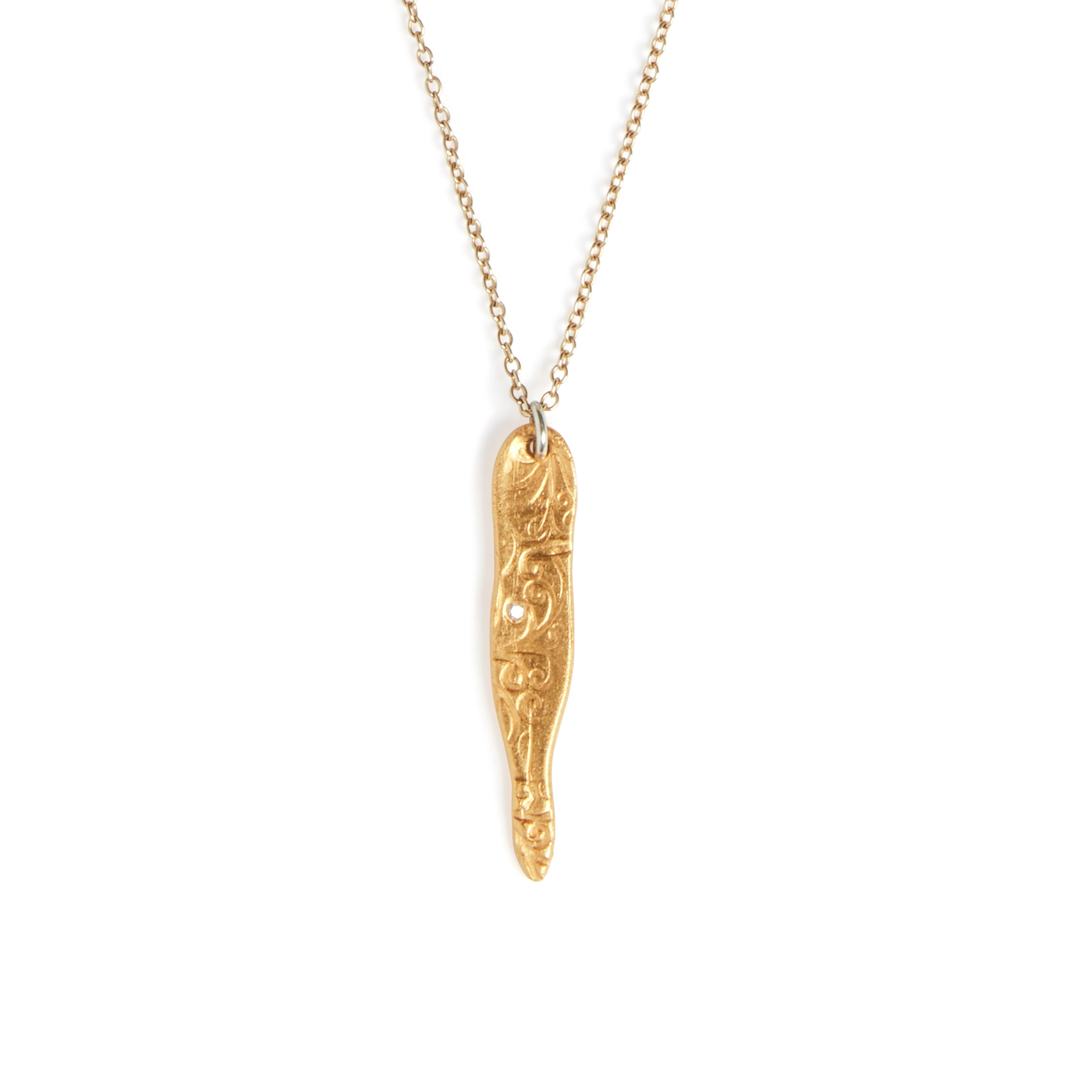 One of a Kind Long Charm Necklace Gold 20104