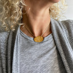 One of a Kind XL Gold Wild Pendant Choker Necklace 20103