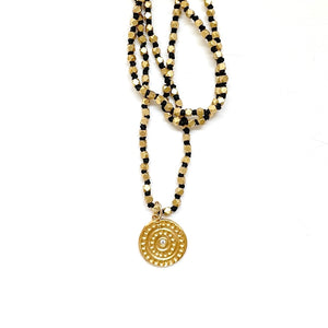 Party Beads Black and Gold Necklace