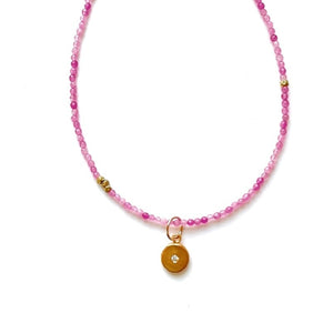 Pink bead necklace mas designs jewelry
