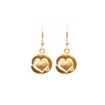 Heart Hanging Earrings Gold - MAS Designs