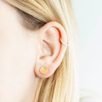 Flower of Life Diamond Stud Earrings Gold - MAS Designs
