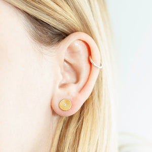 Flower of Life Diamond Stud Earrings Gold - MAS Designs