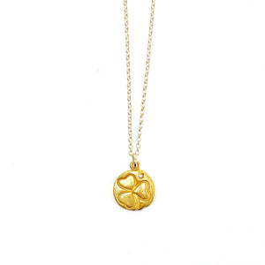 Shamrock Charm Necklace Gold