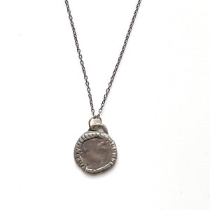 One of a Kind Signet Charm Necklace Silver