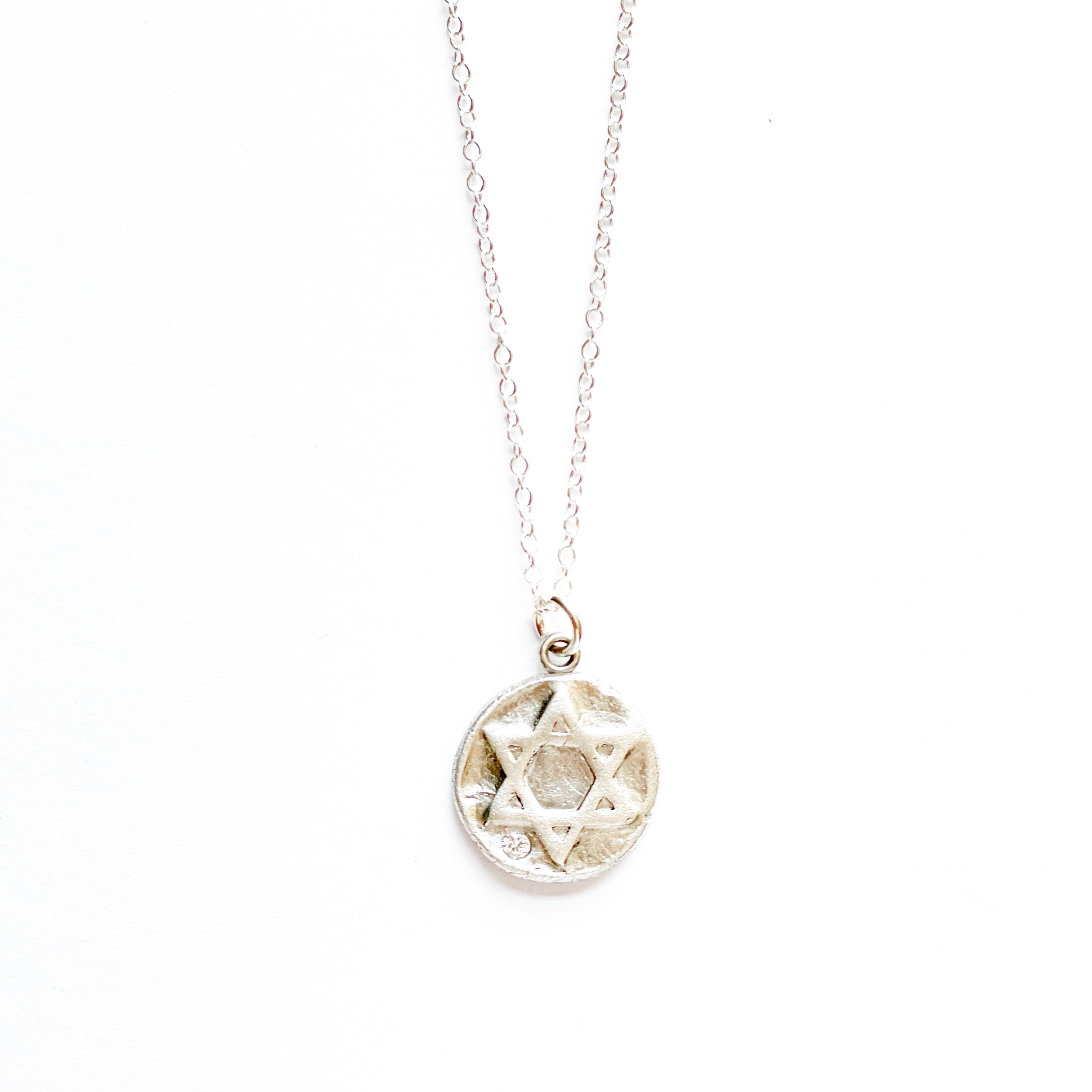 Star of David Pendant Necklace Silver