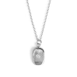 Tablet Charm Necklace Silver