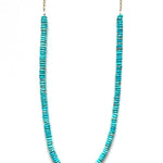 One of a Kind Turquoise Bead Necklace with Gold Charms