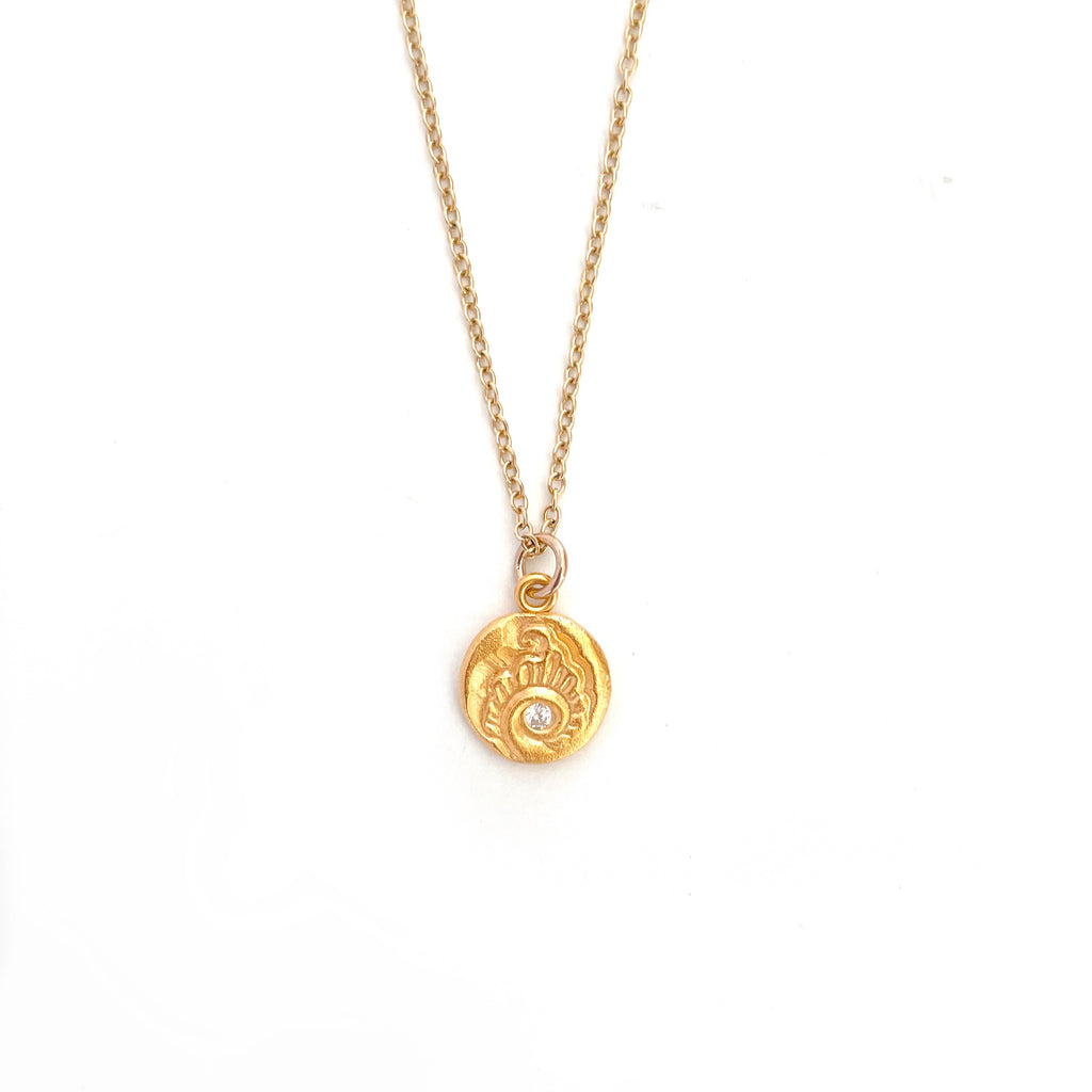 Wave Charm Necklace Gold - MAS Designs